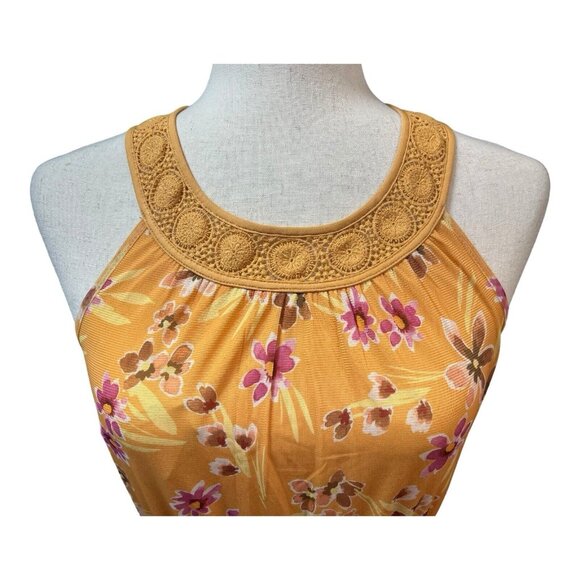 Daniel Rainn Mezzie Halter Neck Dress~Size XS~Yellow Floral Midi~NWT ~ L1 07 - Picture 2 of 12